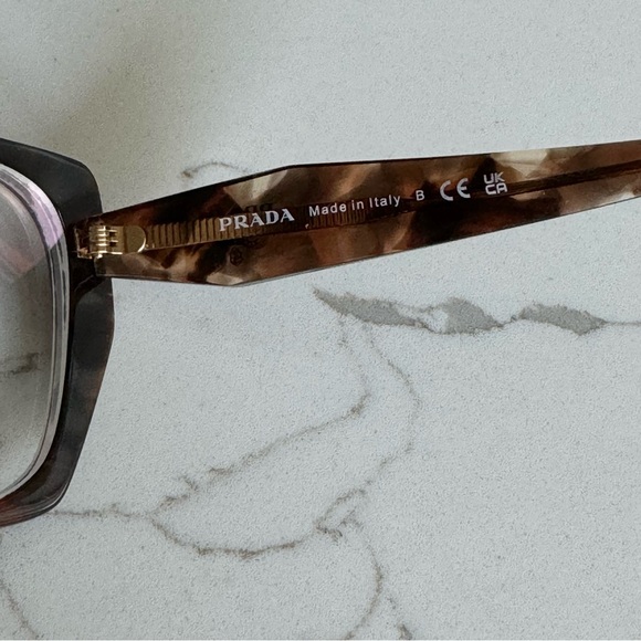 Caramel Tortoise rX Eyeglass Frames by PRADA - Picture 9 of 15